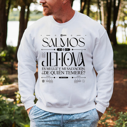 The Lord is my light and my salvation. Based on Psalm 27:1 Men's long sleeve.