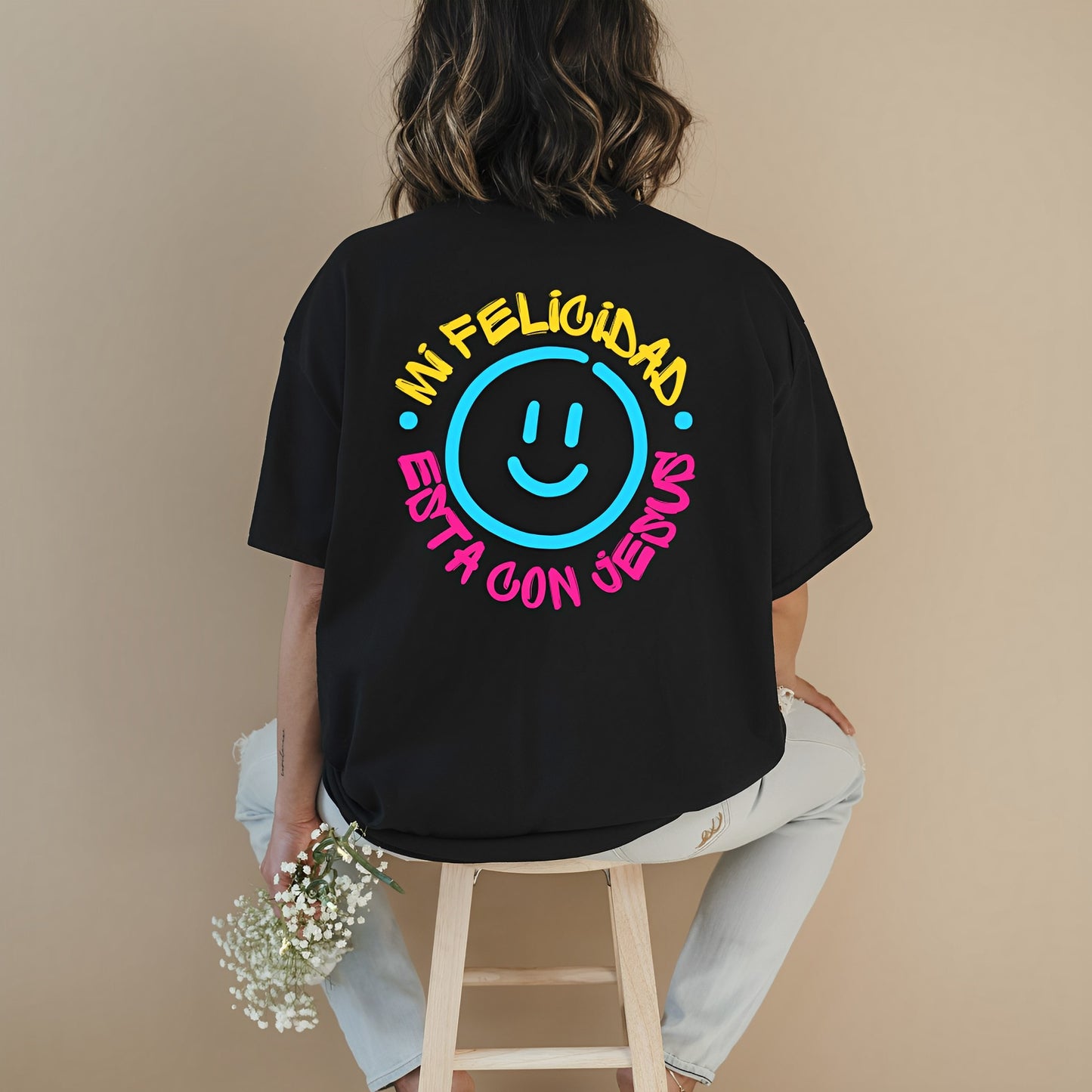 My happiness is with Jesus. Women's shirt.